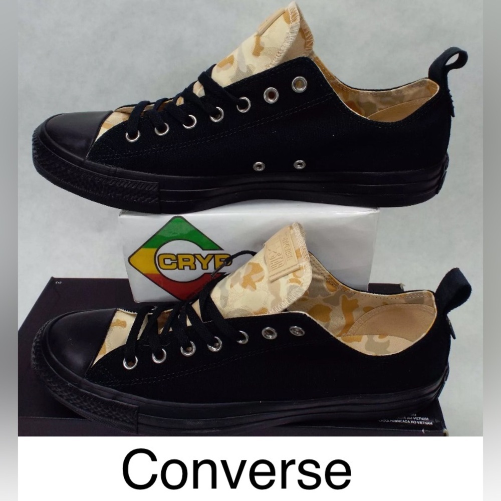 CONVERSE CTAS OX black camo canvas tactical shoes Men’s size 10.5